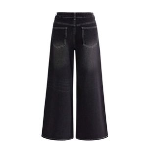 Custom Gothic <b>Dragon</b> Print Wide Leg Pants Women Black High Waist Full Length Loose Fit Digital Printed Floral Pattern Streetwear - Product Image 2