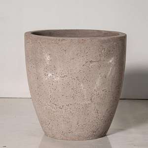 Jardinières de jardin légères de couleur naturelle Grands pots de fleurs en ciment ou en argile pour plantes - Product Image 1