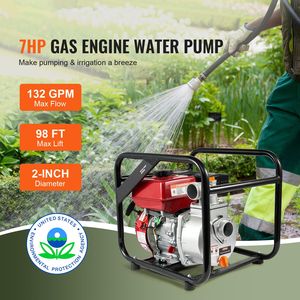 Pompa per rifiuti a benzina da 7HP 132GPM con motore a 4 tempi, tubo di uscita da 25ft/7,62m, pompa per il trasferimento dell'acqua - Product Image 2