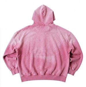 เสื้อฮู้ดดี้โอเวอร์ไซส์สีชมพูสำหรับทุกเพศ OEM ODM ผ้าฝ้าย 100% สไตล์วินเทจ หนานุ่ม ซักฟอกแบบแอซิดวอช สีพื้นลำลอง - Product Image 3