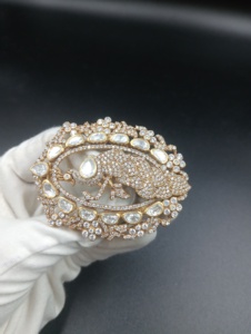 Broche de mariage unisexe en argent sterling 925, design paon luxueux, Amaira Jewels SM-515 - Product Image 6