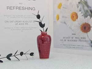 Elegante Florero de Cerámica con Acabado Rosa Brillante, Diseño de Cuello Delgado y Base Redondeada, Perfecto para Decoración Chic del Hogar - Product Image 3