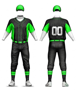 Men's Green Striped Baseball Uniform Set with Button Front Jersey and Khaki Pants, Breathable Polyester - Product Image 5