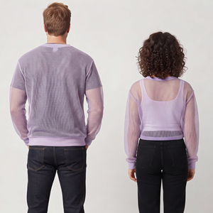 Camisa Transparente de Malla Ligera, Estilo Unisex, Sexy, de Poliéster, para Hombre y Mujer, Tops de Verano con Diseño de Red - Product Image 2