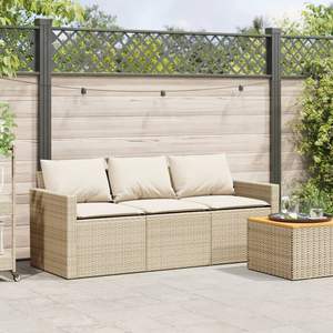 Canapé de jardin beige crème blanc, mobilier d'extérieur confortable - Product Image 3