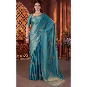 Saree perlé de créateur avec tuyau Travail à la main Butta Tenue de fête élégante pour s'habiller de carrière - Product Image 4