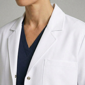 Bata de laboratorio médica para mujer, tela de sarga, poliéster y algodón, uniforme de hospital para médicos y enfermeras, ropa de trabajo de corte regular - Product Image 5