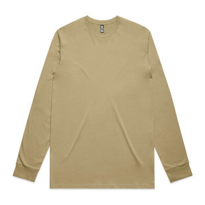 T-shirt à manches longues en tricot pour homme, col rond, couleur unie, coupe décontractée, beige, teinture unie, manches longues - Product Image 6