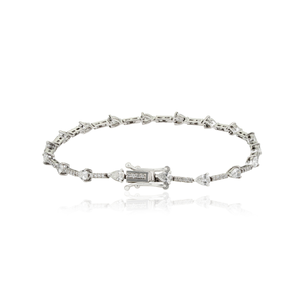 Hot Sale Factory Wholesale Price 14K Solid White Gold Natural Diamond Stackable <b>Box</b> <b>Lock</b> Tennis Bracelet Trending Jewelry - Product Image 3