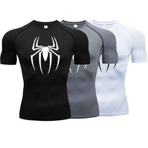 Unisex Gym Compression T-Shirt Tight Fit <b>Athletic</b> Short Sleeve Quick Dry Anti-UV Breathable Sports Training Workout Wear OEM ODM - Product Image 3