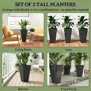 Pot et jardinière en plastique noir de haute qualité - Product Image 2