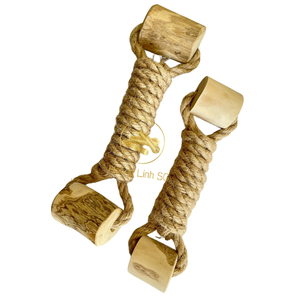 ของเล่นเชือกดึงเคี้ยวไม้กาแฟธรรมชาติ100% สำหรับสุนัขทนทานของเล่นเชือกสำหรับสัตว์เลี้ยงรูปทรงกระดูกโดยตรง Hoang Linh SG + 84 783 648 612จากเวียดนาม - Product Image 1