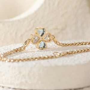 Bijoux en argent 925 de haute qualité, chaîne à maillons en moissanite, couleur D, moissanite VVS, bracelets trèfle à quatre feuilles, bijoux de luxe pour femmes, cadeau - Product Image 4