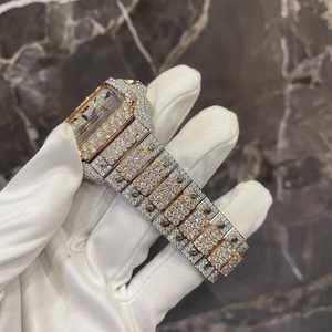 Reloj Mecánico de Lujo Unisex de Edición Limitada con Diamantes Completos VVS1 Moissanite, Estilo Hip Hop, Automático, de Acero Inoxidable, Analógico - Product Image 2