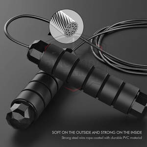Corde à sauter en PVC à vitesse réglable avec poignées de haute qualité pour l'entraînement et le fitness des adultes - Product Image 3