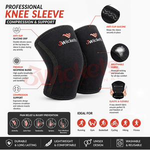 <b>Knee</b> <b>Compression</b> <b>Sleeve</b> Pair Neoprene <b>Knee</b> Brace Support for Gym Running Football | Anti-Slip <b>Knee</b> Support Wholesale - Product Image 2