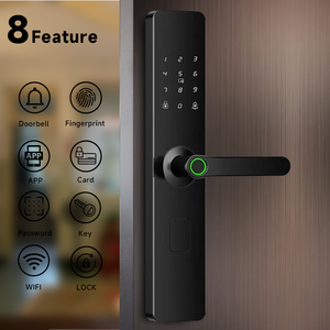 自動電子デジタルロックInteligente Wifiアプリ指紋カードスマートドア - Product Image 5