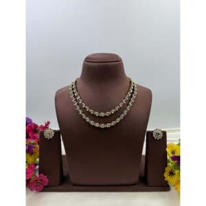 Indian Ethnic Rio Double Victorian Pearl Necklace Set-Gold Plated Imitation Jewelry - Product Image 3