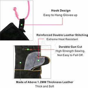 ถุงมือเชื่อมหนังและโพลีเอสเตอร์คุณภาพสูง ทนทานต่อการสึกหรอ ผลิตจากโรงงาน ราคาสมเหตุสมผล ปรับแต่งได้ บริการ OEM มีจำหน่าย - Product Image 6