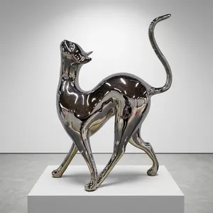 Escultura Moderna de Ciervo en Acero Inoxidable Pulido, Estatua Decorativa de Animal, Arte Metálico de Lujo para Decoración de Hogar, Hotel, Jardín u Oficina - Product Image 6