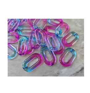 Cadena de Eslabones Cubanos de Plástico Acrílico Transparente para Decoración de Pared, con Hebilla de Cadena Abierta, para Joyería DIY - Product Image 1