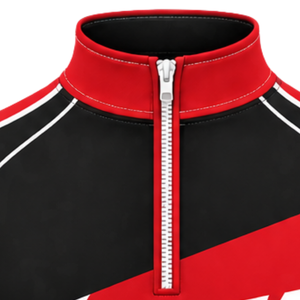 <b>Red</b> Black Quarter Zip Sports Jacket Long Sleeve Athletic Training <b>Top</b> Custom Team Running Workout Performance Sportswear Apparel - Product Image 5