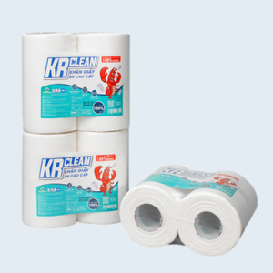 กระดาษเช็ดปากแบบม้วนสีขาว ยี่ห้อ Krclean ผลิตจากเยื่อไม้บริสุทธิ์ 1 ชั้น ขนาด 15x15 ซม. สำหรับงานปาร์ตี้ รับผลิตแบบ OEM จำหน่ายจำนวนมาก - Product Image 1