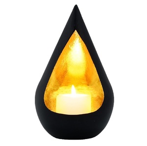 Stylish <b>wall</b> mounted <b>candle</b> <b>holder</b> black metal teardrop design cup for tealight <b>candles</b> black outer - Product Image 2
