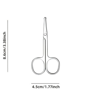 Professional Nose Hair <b>Scissors</b> German Stainless Steel Safety Tip Facial Hair Eyebrow <b>Mustache</b> Trimming Grooming Beauty Tool - Product Image 1