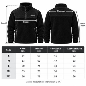 Veste Sherpa unie à col montant et fermeture éclair, coupe-vent, vêtement d'extérieur d'hiver, coupe classique, pour homme - Product Image 6