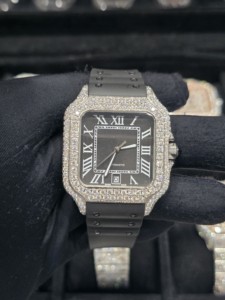 Reloj de Acero Inoxidable Totalmente Cubierto de Diamantes Moissanite VVS, Correa de 16 mm, Estilo Hip Hop Moderno Vintage, Movimiento Automático - Product Image 5