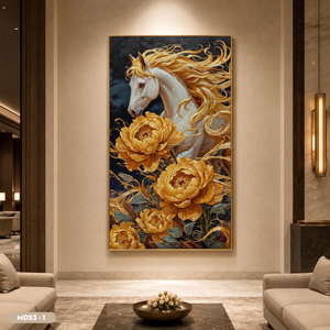 Peinture sur miroir de chevaux au galop, artisanat de décoration murale d'art esthétique oriental, fabrication OEM haut de gamme, fabriqué au Vietnam - Product Image 4