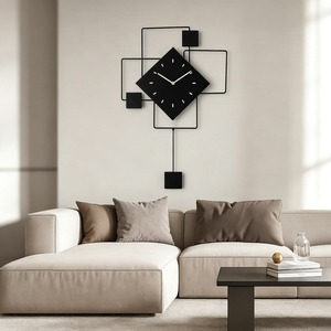 Circular Brass Wall <b>Clock</b> Roman Numerals Black Frame <b>Gold</b> Hands Mechanical Movement Minimalist Design Hourly Chiming Anniversary - Product Image 6