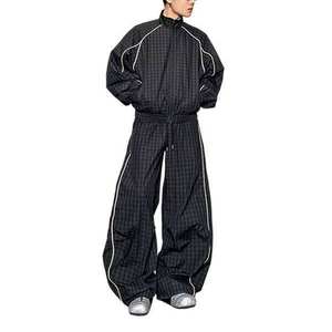 Custom Lightweight Sports <b>Running</b> Track Suit 2 Pieces <b>Jacket</b> and Pant Crinkle Nylon <b>Reflective</b> Windbreaker Tracksuit - Product Image 4