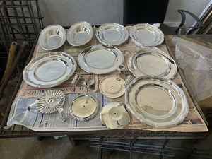 Assiettes décoratives en argent de 25 cm pour servir les aliments, fournitures de restaurant, assiettes en laiton réutilisables, dernières créations - Product Image 6