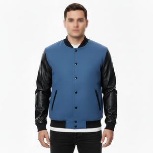 Unisex Bomber Jacket Letterman Baseball Jacket College Style Plus Size Breathable for Autumn Season Sports Wear <b>Button</b> Up Top - Product Image 1
