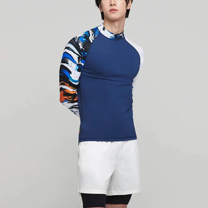 2026 New Arrival <b>Men's</b> Full Sleeve Rash Guard Sublimation Print Anti-UV <b>Swim</b> <b>Shirt</b> For Adults OEM Manufacturer - Product Image 5