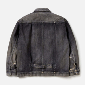 Unisex Vintage Washed Denim Bomber <b>Jacket</b> Casual Eco-Friendly Anti-Bacterial Wool <b>Lined</b> Winter Custom Baseball <b>Jacket</b> Zip - Product Image 2