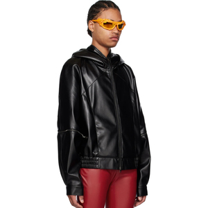 Veste à capuche unisexe en PU à manches longues imperméable toutes saisons, pantalon rouge, bottes noires avec sac fourre-tout - Product Image 5