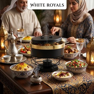 Luxury Matte Black <b>Chafing</b> <b>Dish</b> Stainless Steel Nordic Style <b>Buffet</b> <b>Set</b> Food Warmer Server for Wedding Ramadan Catering - Product Image 4