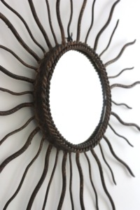 High Standard Quality Round Brass Mirror With <b>Leaf</b> Branch Design Bohemian <b>Wall</b> <b>Decor</b> - Product Image 6
