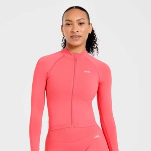 Veste de sport à manches longues personnalisée pour femmes, vêtements de sport décontractés d'hiver, gym, fitness, yoga, entraînement avec fermeture éclair, taille plus - Product Image 1
