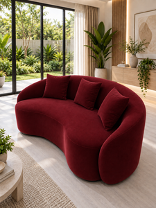 Canapé Courbé Cello Noir par Emerald Sofa, Canapé Rond Moderne et Contemporain pour Salon, Studio, Fabrication Personnalisée de Tissus - Product Image 5
