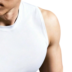 <b>Mens</b> Slim Fit Polyester Knitted Stretch <b>Tank</b> <b>Top</b> Sports Shirt Athletic Gym Training Casual Workout Wear Breathable Soft Fabric - Product Image 3