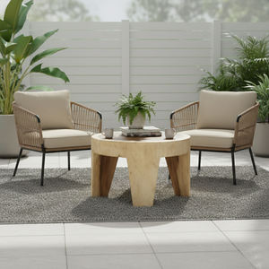 Mesa de Centro Nunu de Madera de Suar Hecha a Mano, Altura Ajustable, Ecológica, Orgánica, Rústica, Minimalista, Venta al por Mayor, Tronco Sólido, para Sala de Estar - Product Image 5