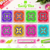 Alas Mahjong Lipat Modern Warna Neon Asli, Ukuran 33 Inci, Tebal 3mm, Bahan Neoprena Anti Selip, Permukaan Lembut, Alas Meja Mahjong