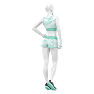 Ensemble de sport 2 pièces pour femme : soutien-gorge de sport et short taille haute – Vêtements de yoga, fitness et activewear personnalisables avec logo – Vente en gros - Product Image 3