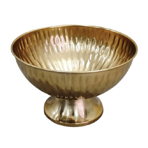 Rizz International Handmade Polished <b>Gold</b> Modern <b>Decorative</b> Floral Stainless Steel Serving <b>Bowls</b> Durable - Product Image 2