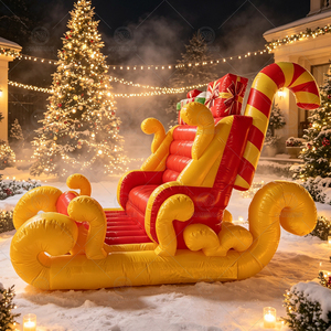 Grande luge de Noël géante en PVC 4*<span class=keywords><strong>3</strong></span>.5*3m, accessoire de photomaton et décoration de fêtes pour la location d'événements, les centres <span class=keywords><strong>commerciaux</strong></span>, les espaces extérieurs et les décorations de Noël - Product Image 5