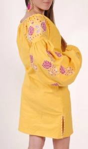 Vestido Maxi Bohemio Largo Amarillo Personalizado para Mujer, Informal, de Verano, para la Playa, Lavable, 100% Algodón Tejido, Cintura Natural - Product Image 3